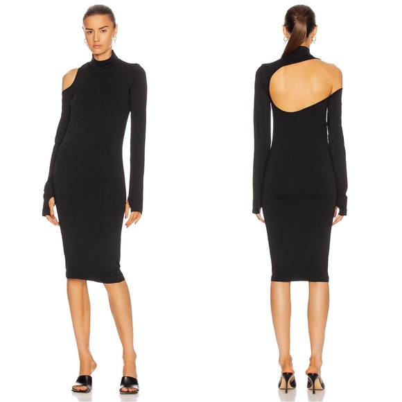 Helmut Lang Dresses & Skirts - Helmut Lang Black Bodycon Long Sleeve Cutout Dress Size M/L